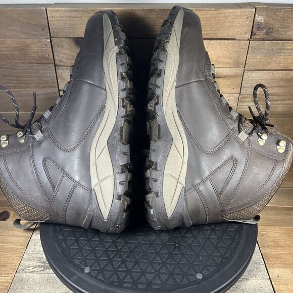 Merrell Mens Size 10 VEGO MIDLeather Waterproof Brown Hiking Lace Up Boot Shoes - Picture 9 of 10